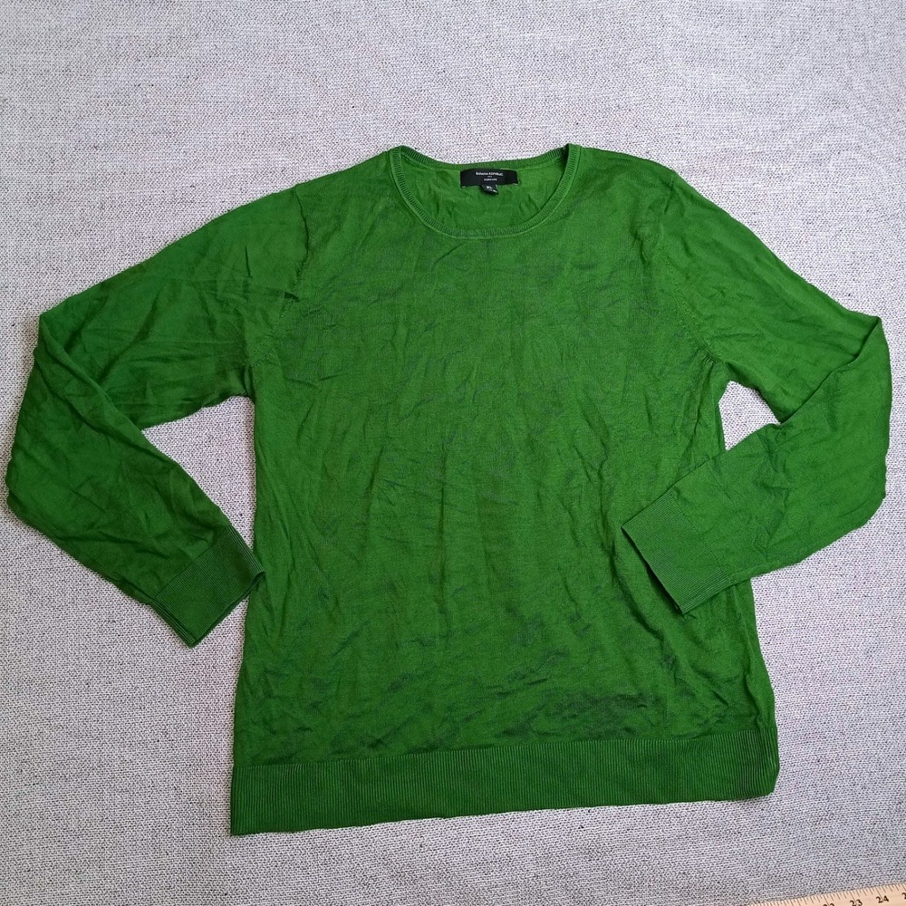 Banana Republic Forever Sweater Womens XL Green Excellent Crew Neck Long Sleeve